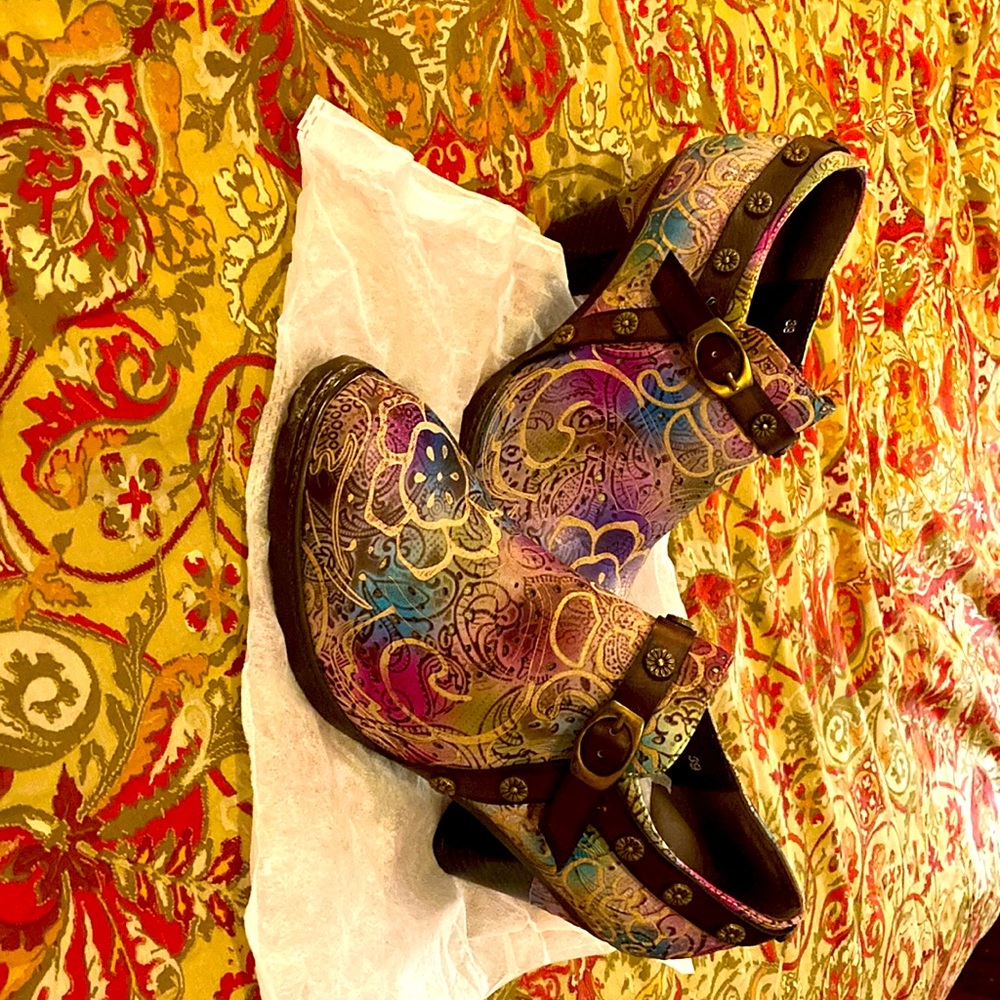 All leather hand painted booties.